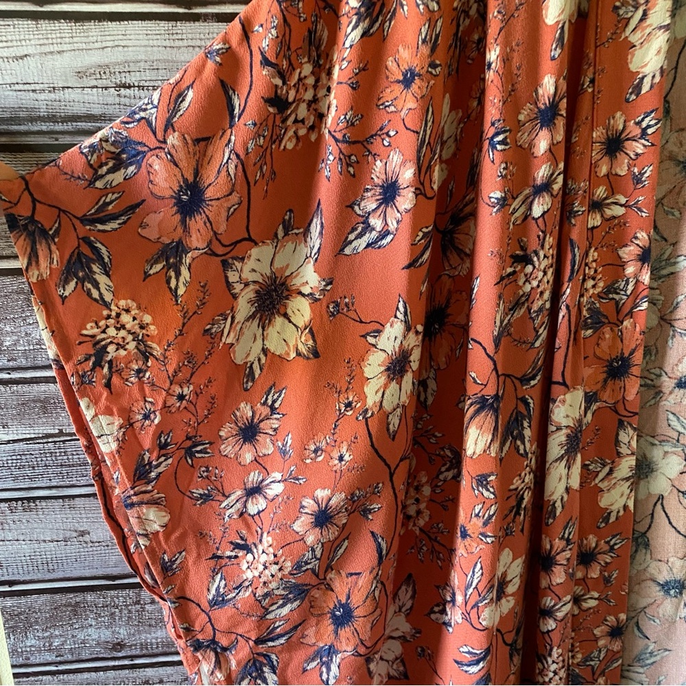 Knox Rose‎ Women's Floral Open-Front Tasseled Kimono Size XL/XXL - Picture 2 of 8